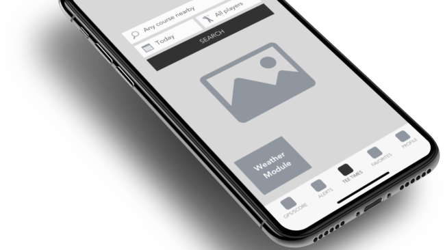 Supreme Golf native app redesign 2017 wireframe.