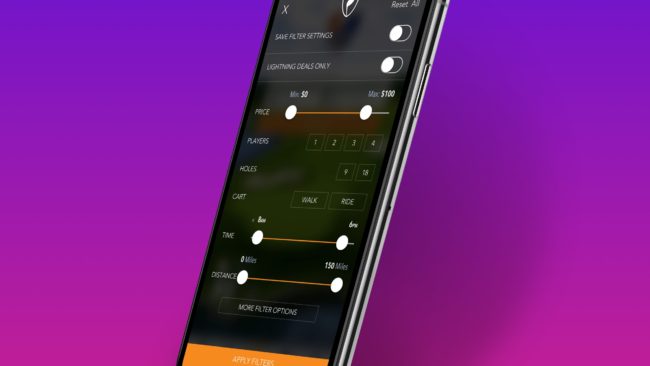 Supreme Golf native app redesign 2017.