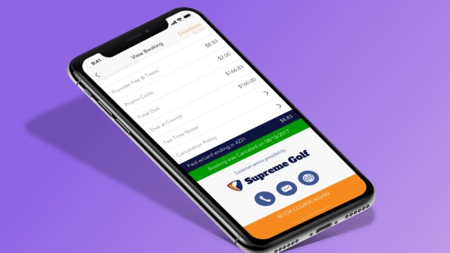 Supreme Golf native app redesign 2017.