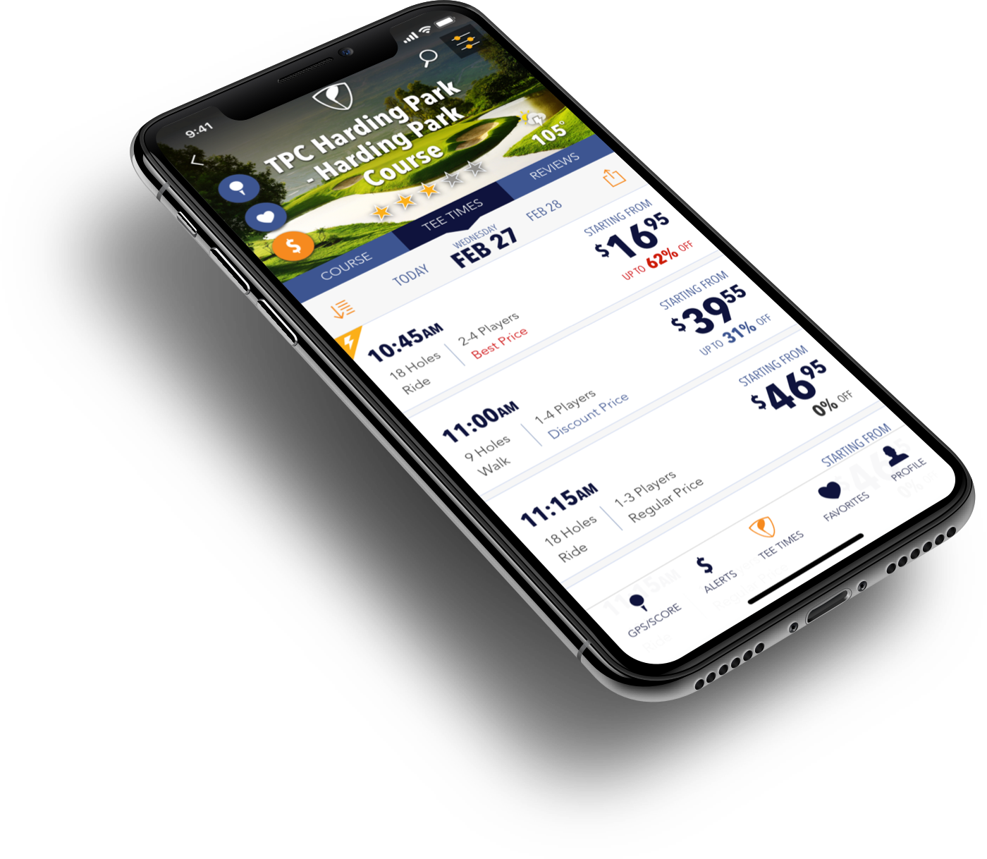 Supreme Golf native app 2017 redesign.