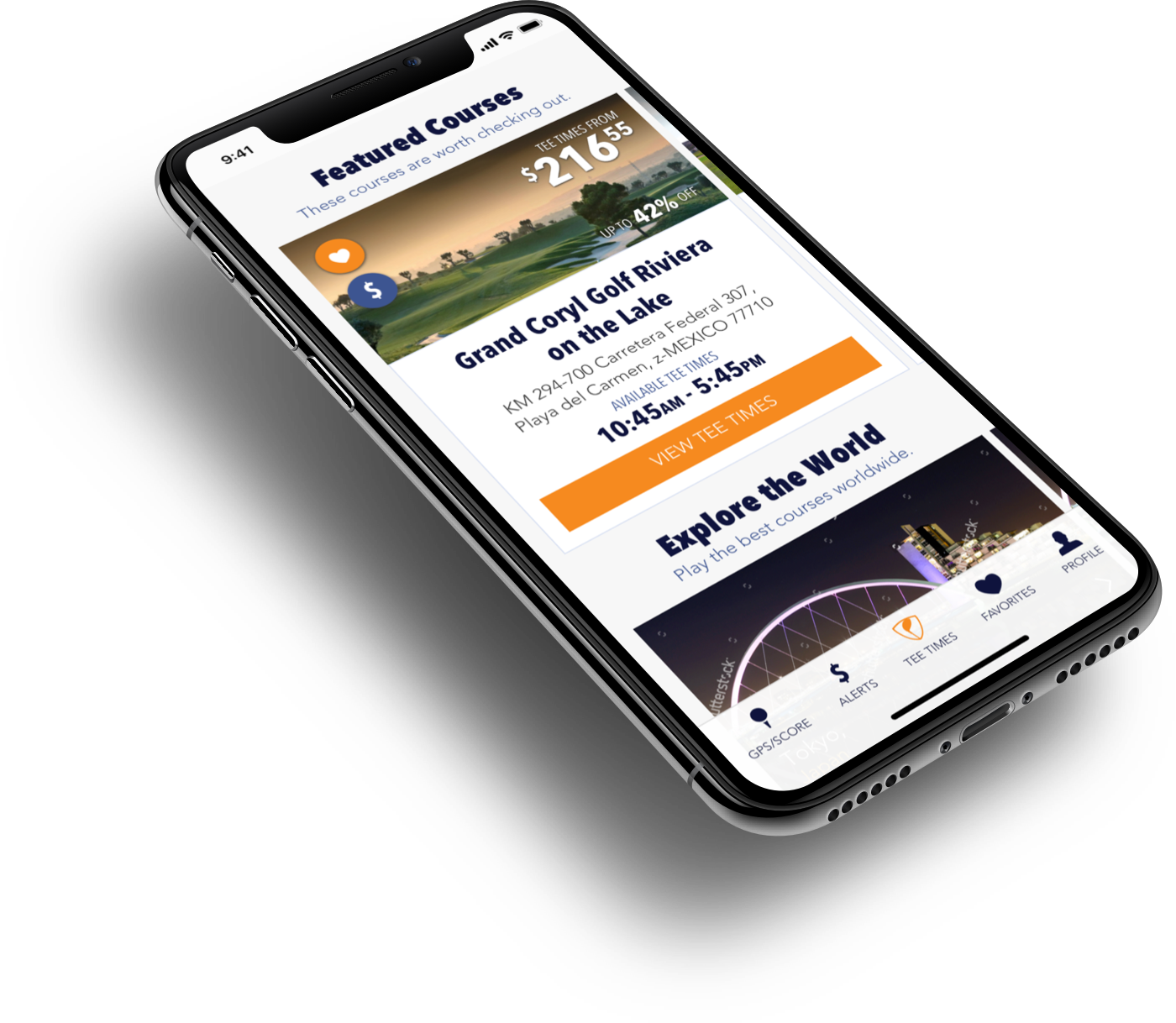 Supreme Golf native app 2017 redesign.