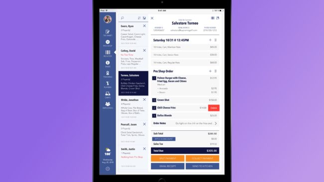 Supreme Golf native POS iOS app 2018.