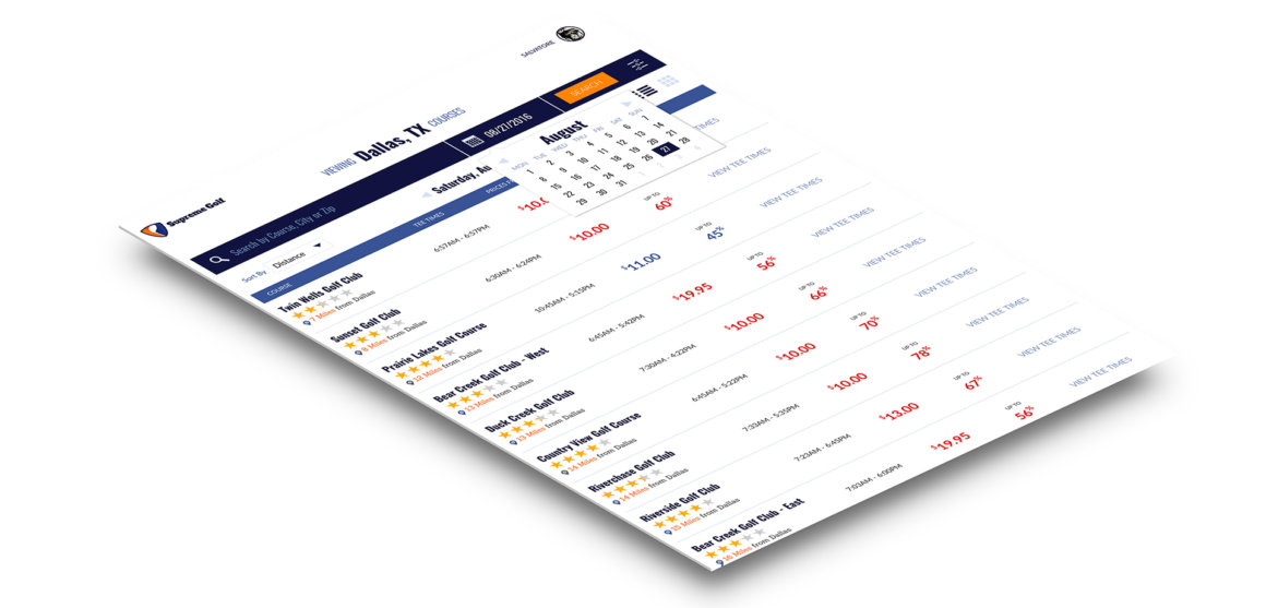 Supreme Golf Microsite