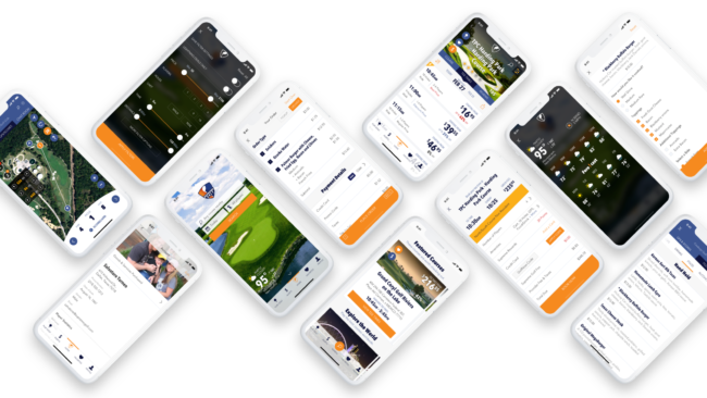 Supreme Golf native app mockups.