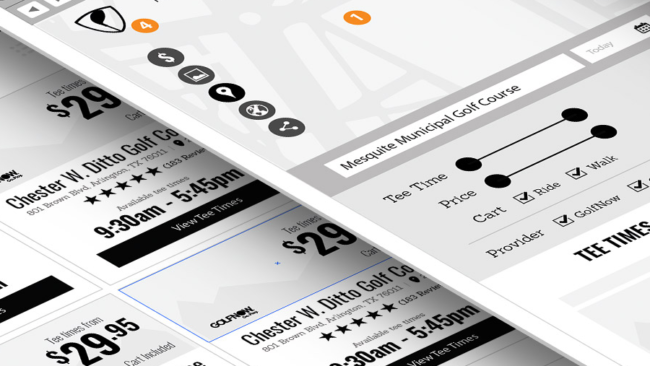 Supreme Golf golf.com microsite wireframes.